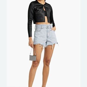 Alexander Wang Frayed Light Blue Jean Shorts